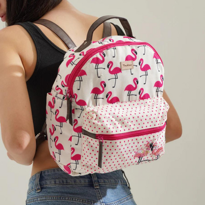 Blushing Flamingo Backpack Side Pocket