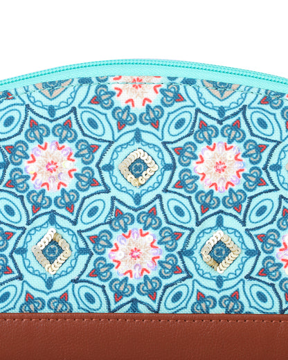 Floral Indigo Geo Toiletry Bag