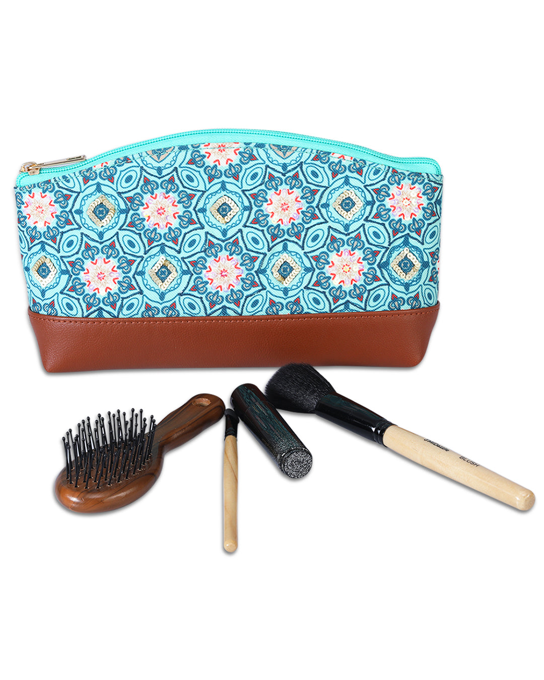 Floral Indigo Geo Toiletry Bag