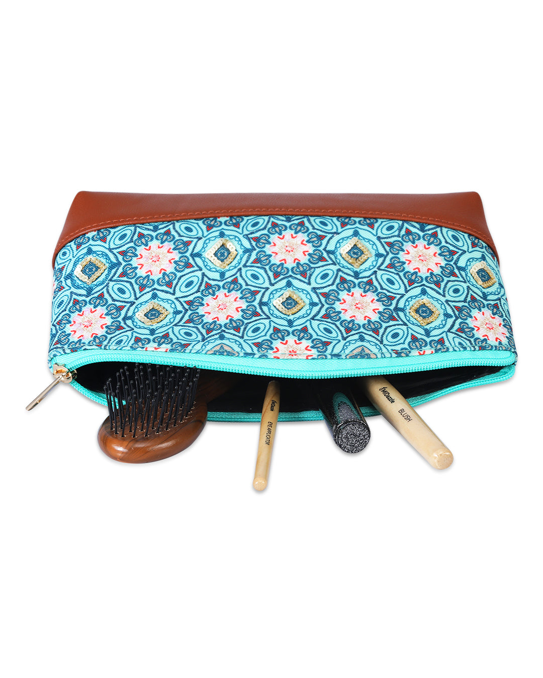 Floral Indigo Geo Toiletry Bag