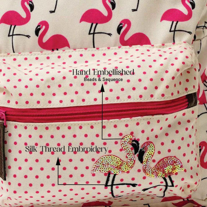 Blushing Flamingo Backpack Side Pocket