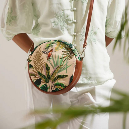 Tropical Hummingbird Round Sling Bag