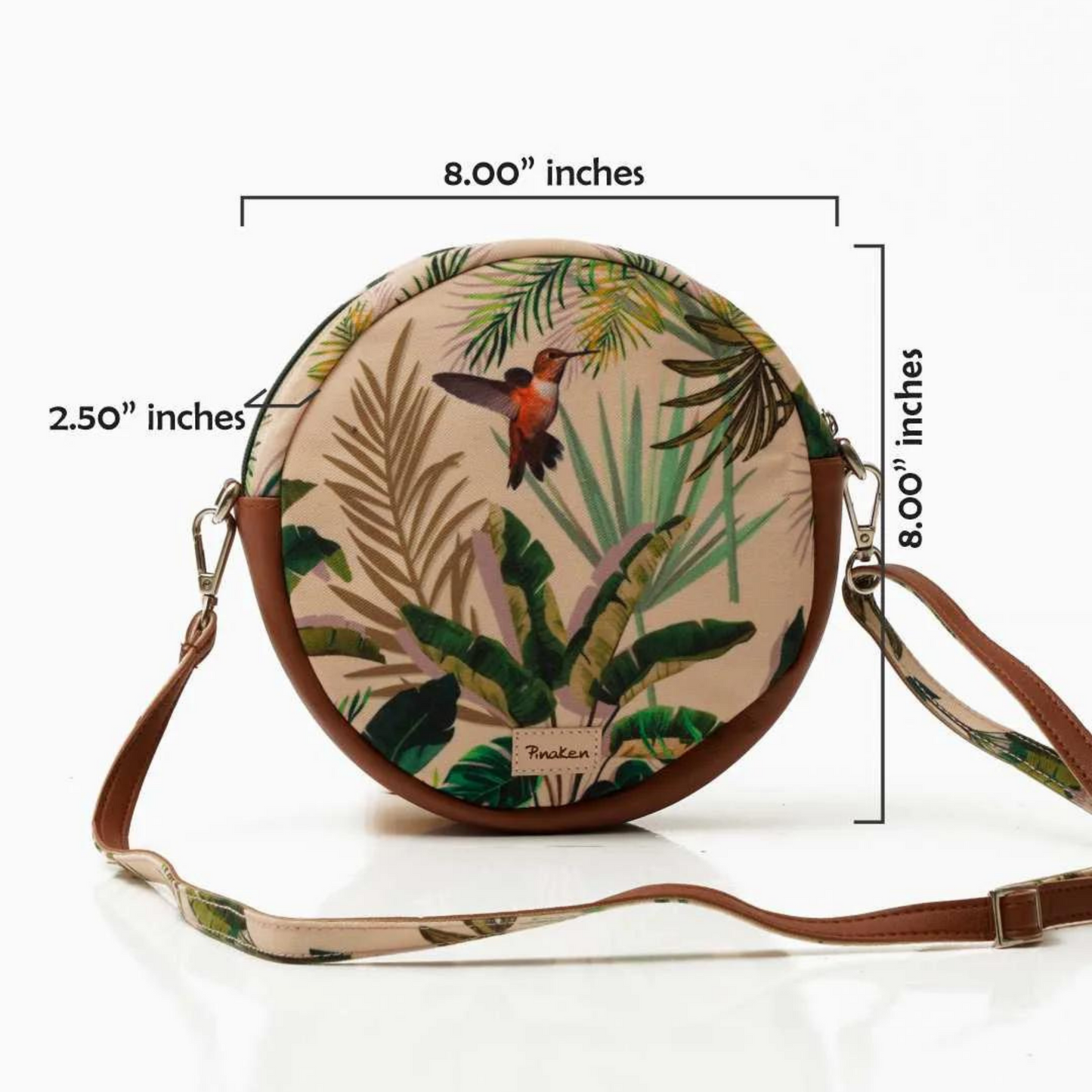 Tropical Hummingbird Round Sling Bag