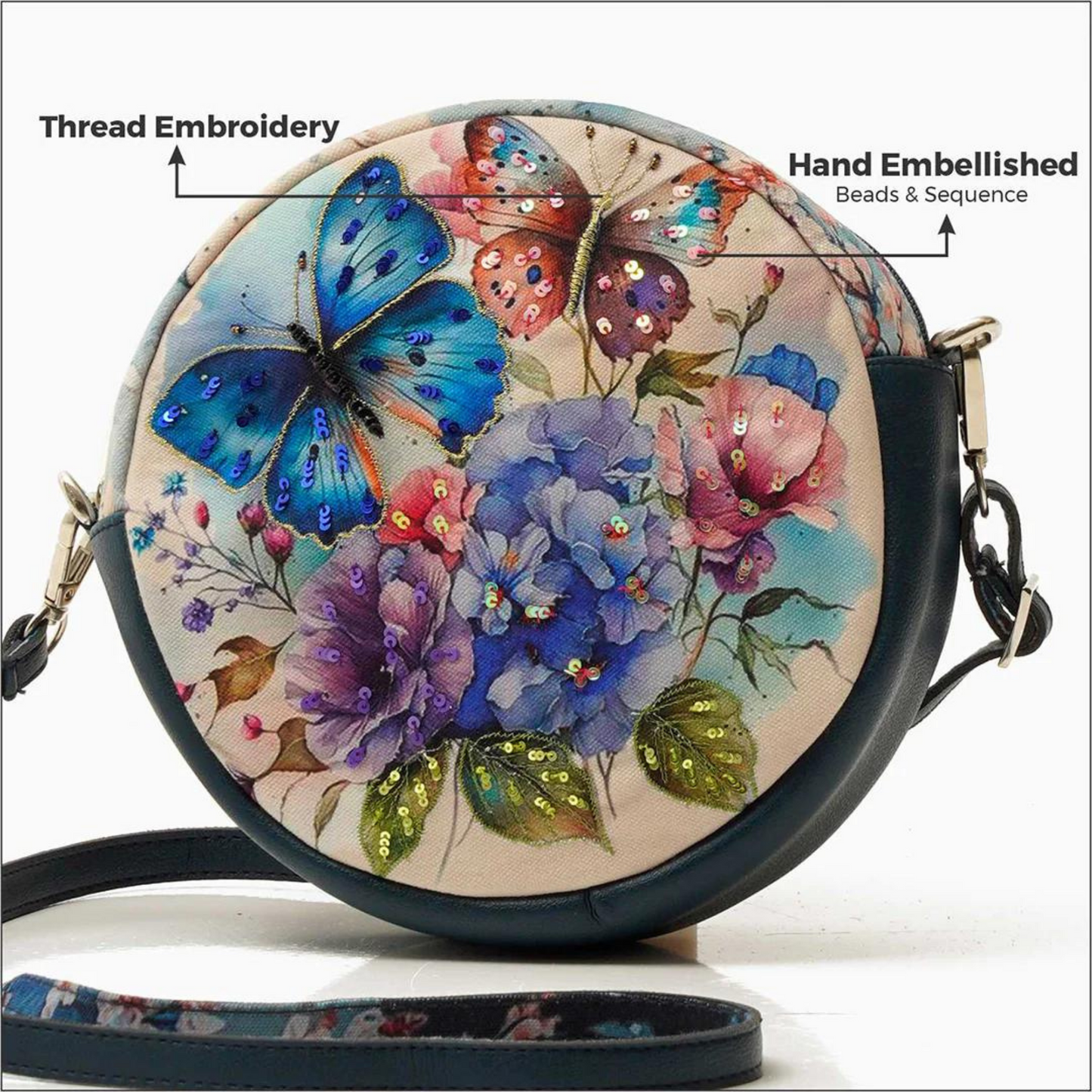 Butterfly Bliss Round Sling Bag