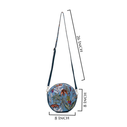 Blue Safari Round Sling Bag