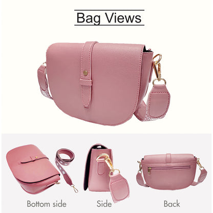 Rose Pink Embroidered Handle Sling Bag