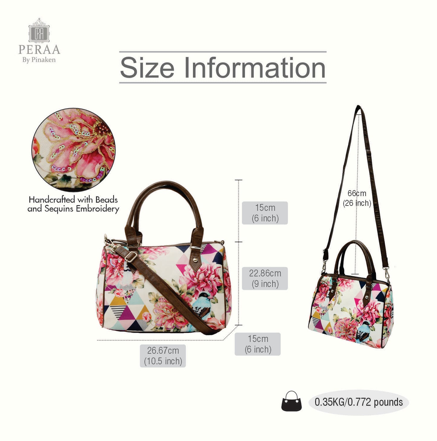 Bird & Flowers Mini Flight Bag