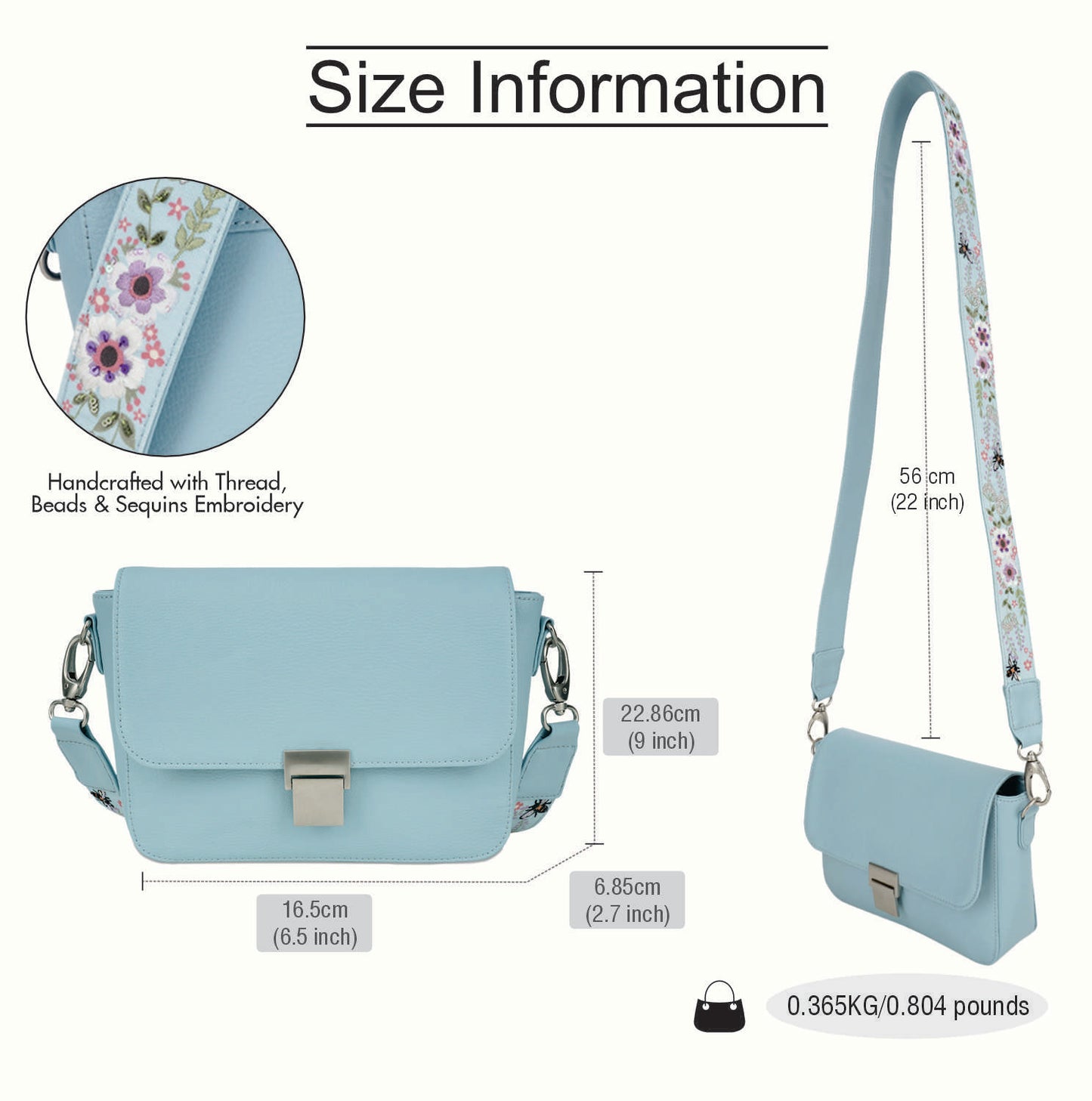 Embroidered Handle Sling Bag