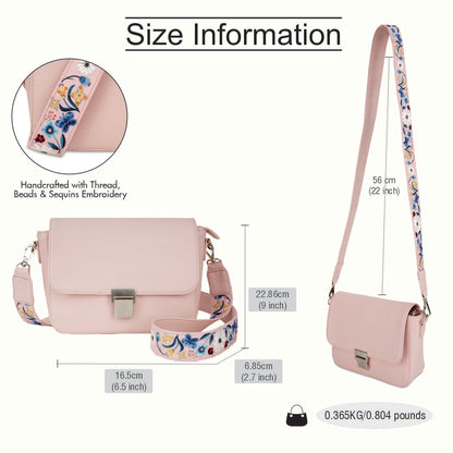 Embroidered Handle Sling Bag