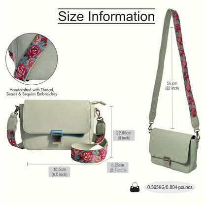 Sling Bags with Embroidered Handle