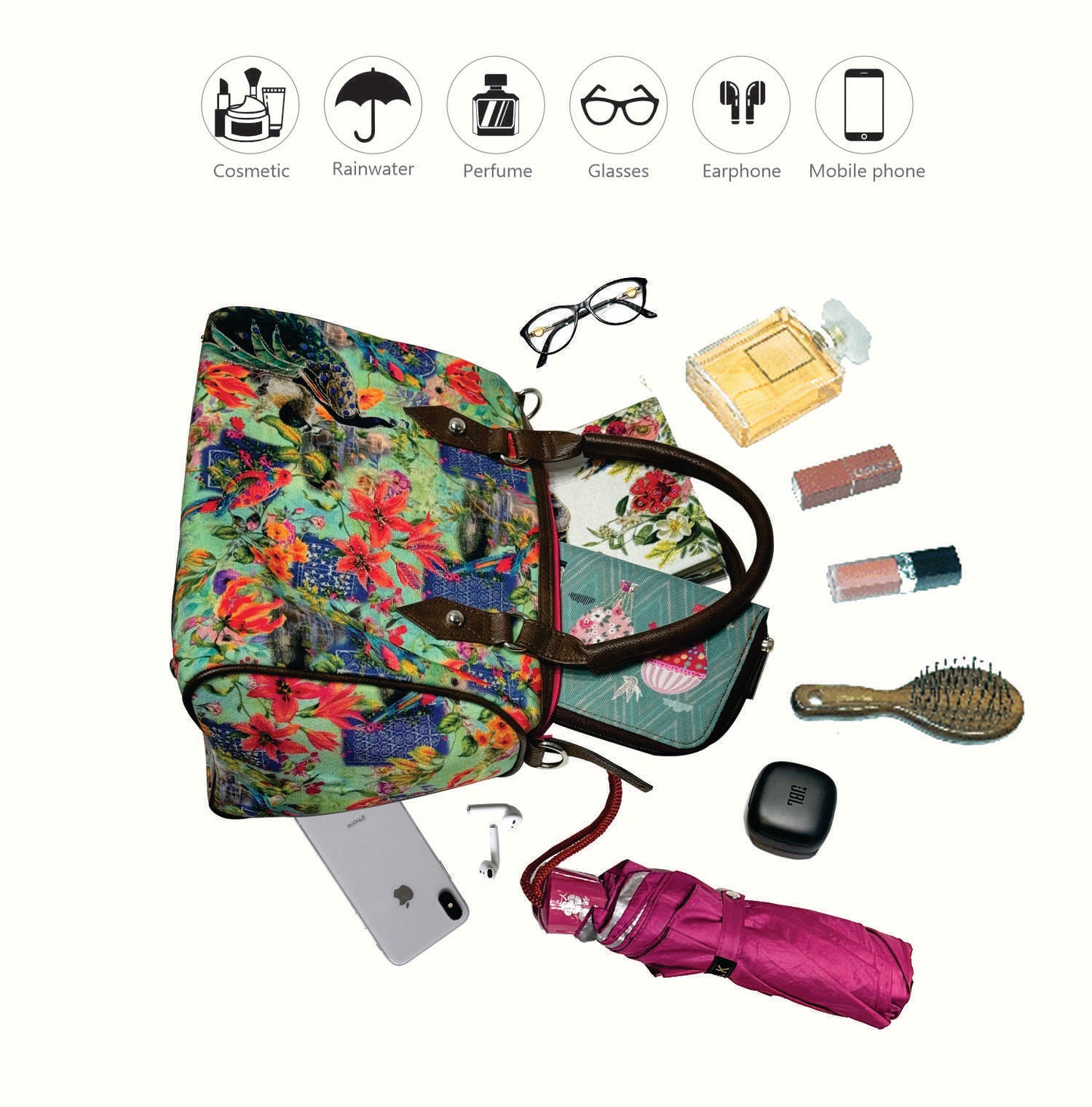 Tropical Peacock Mini Flight Bag