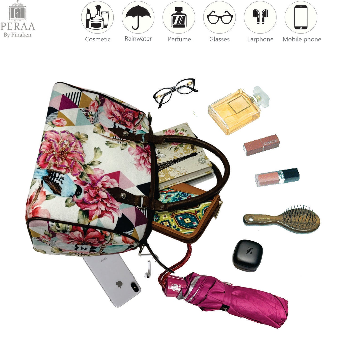 Bird & Flowers Mini Flight Bag