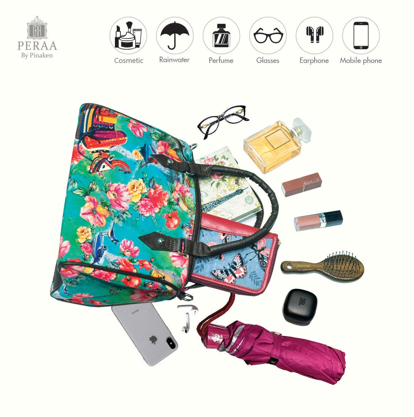 Floraln Cow Mini Flight Bag