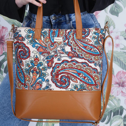 Whimsical Paisley Tote Sling Bag