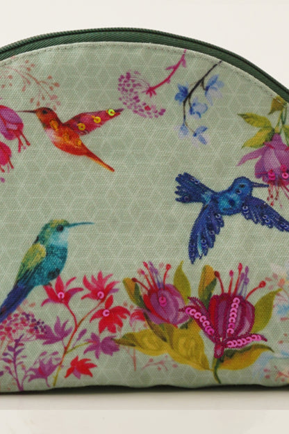 Humming Bird Halfmoon Cosmetic Bag