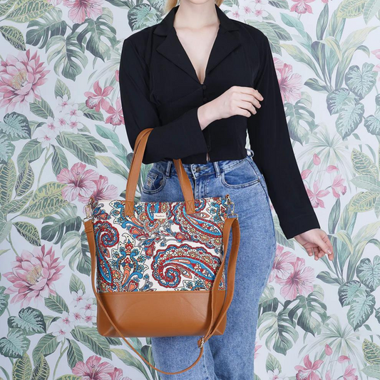 Whimsical Paisley Tote Sling Bag