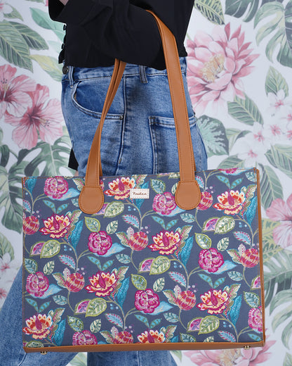 Peraa Office Tote Bag With Handcrafted Embroidery