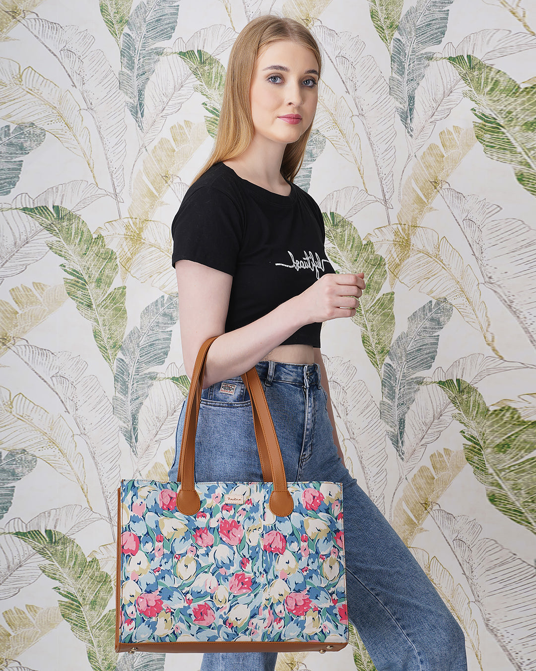 Peraa Office Tote Bag With Handcrafted Embroidery