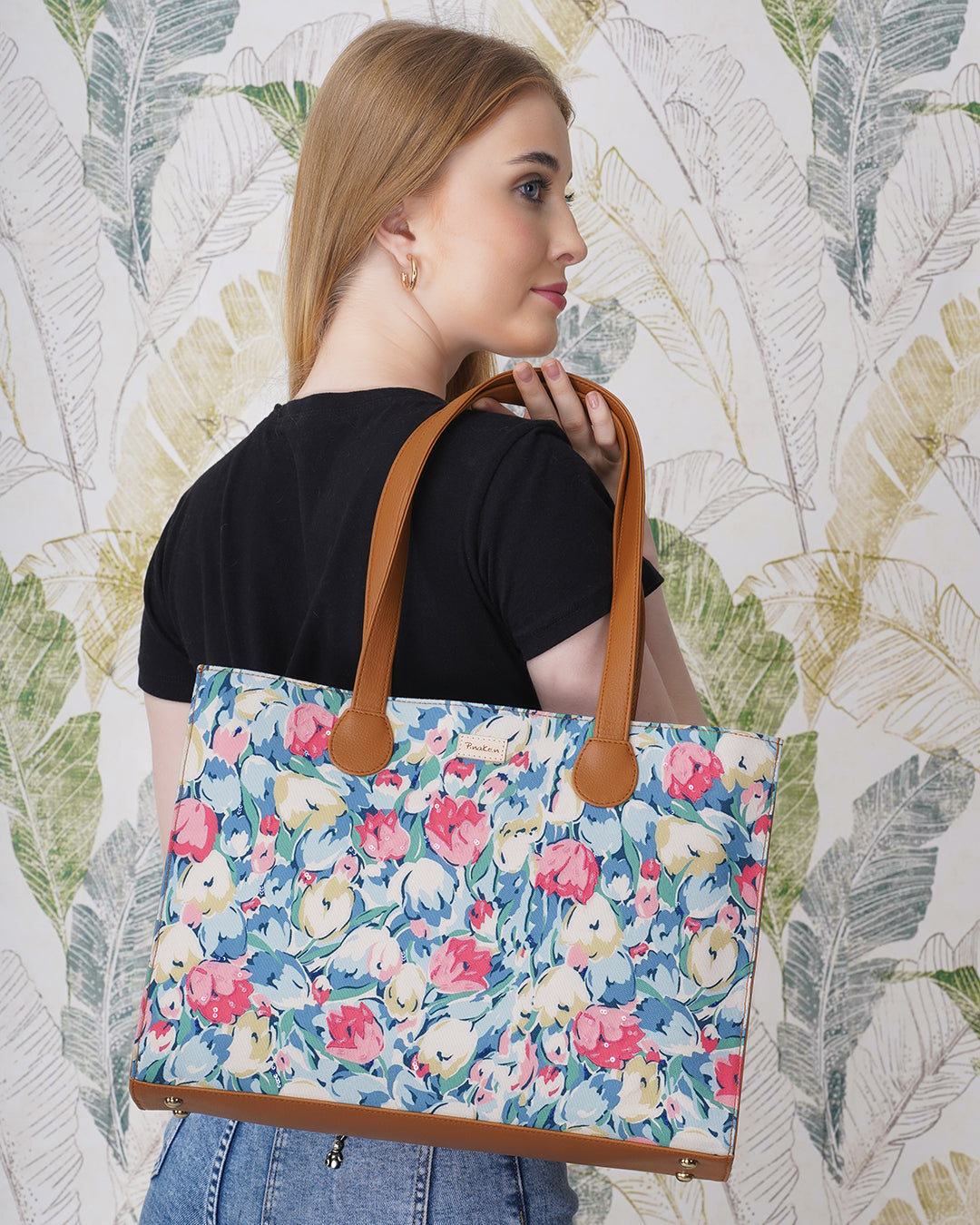 Peraa Office Tote Bag With Handcrafted Embroidery