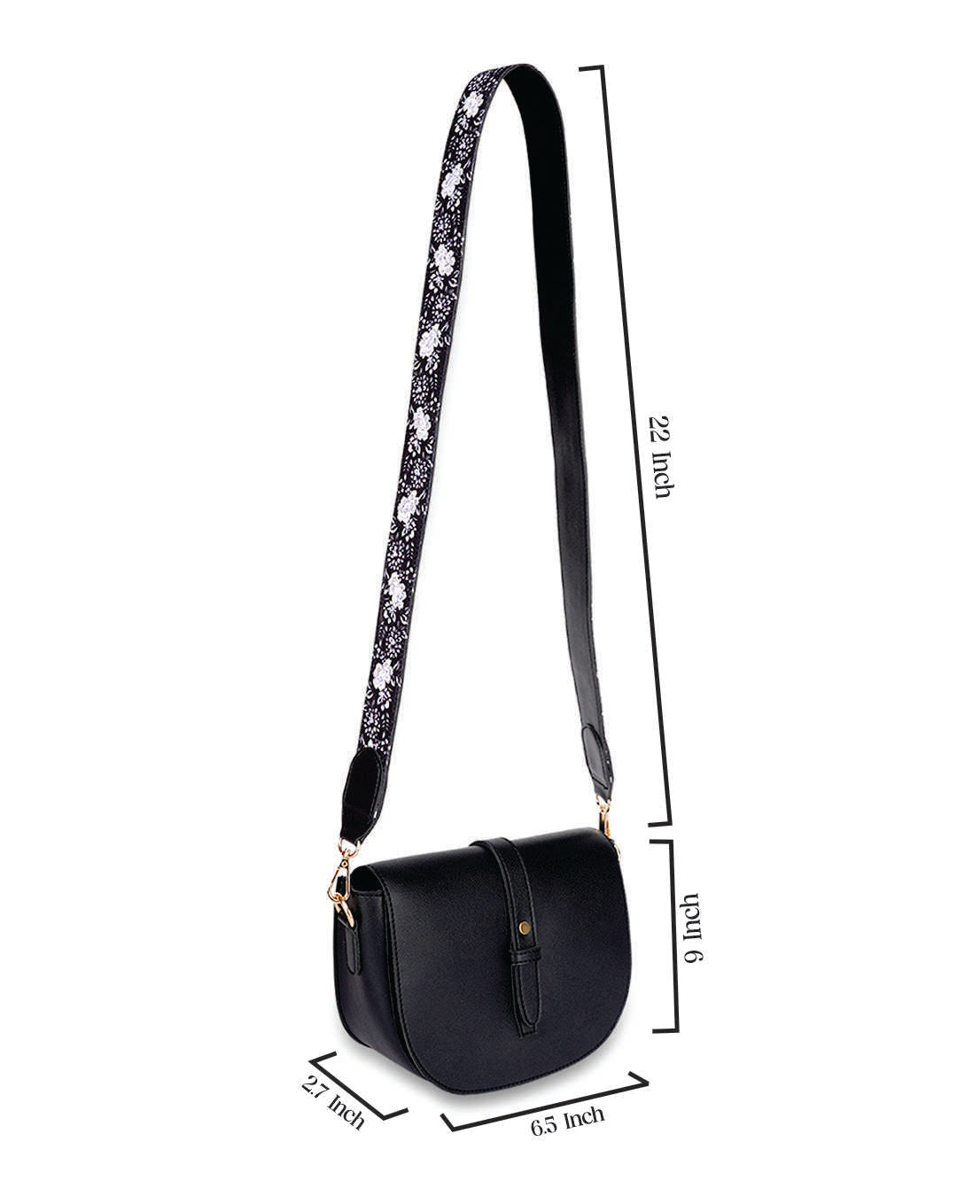 Ebony Embroidered Handle Sling Bag