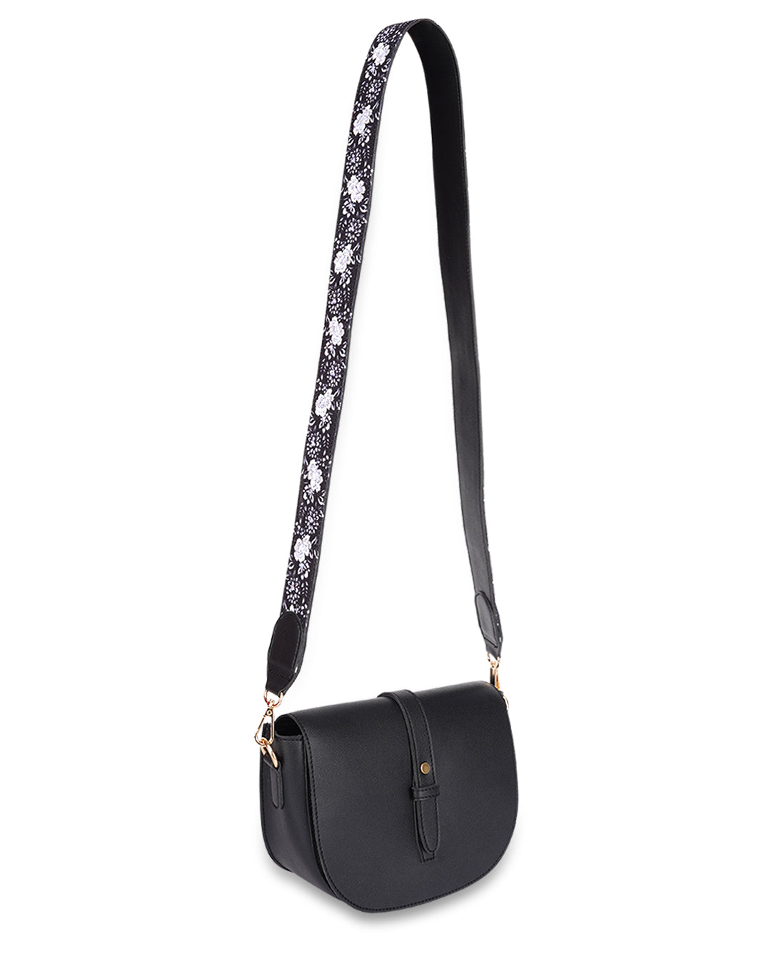 Ebony Embroidered Handle Sling Bag