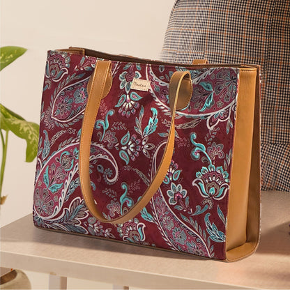 Paisley Panache Office Tote Bag With Embroidery