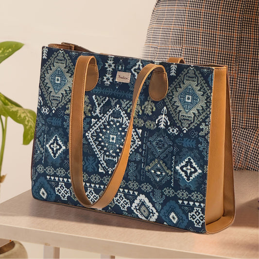 Modern Mosaic Office Tote With Embroidery