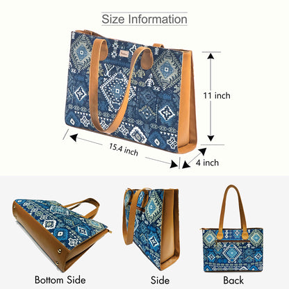 Modern Mosaic Office Tote With Embroidery