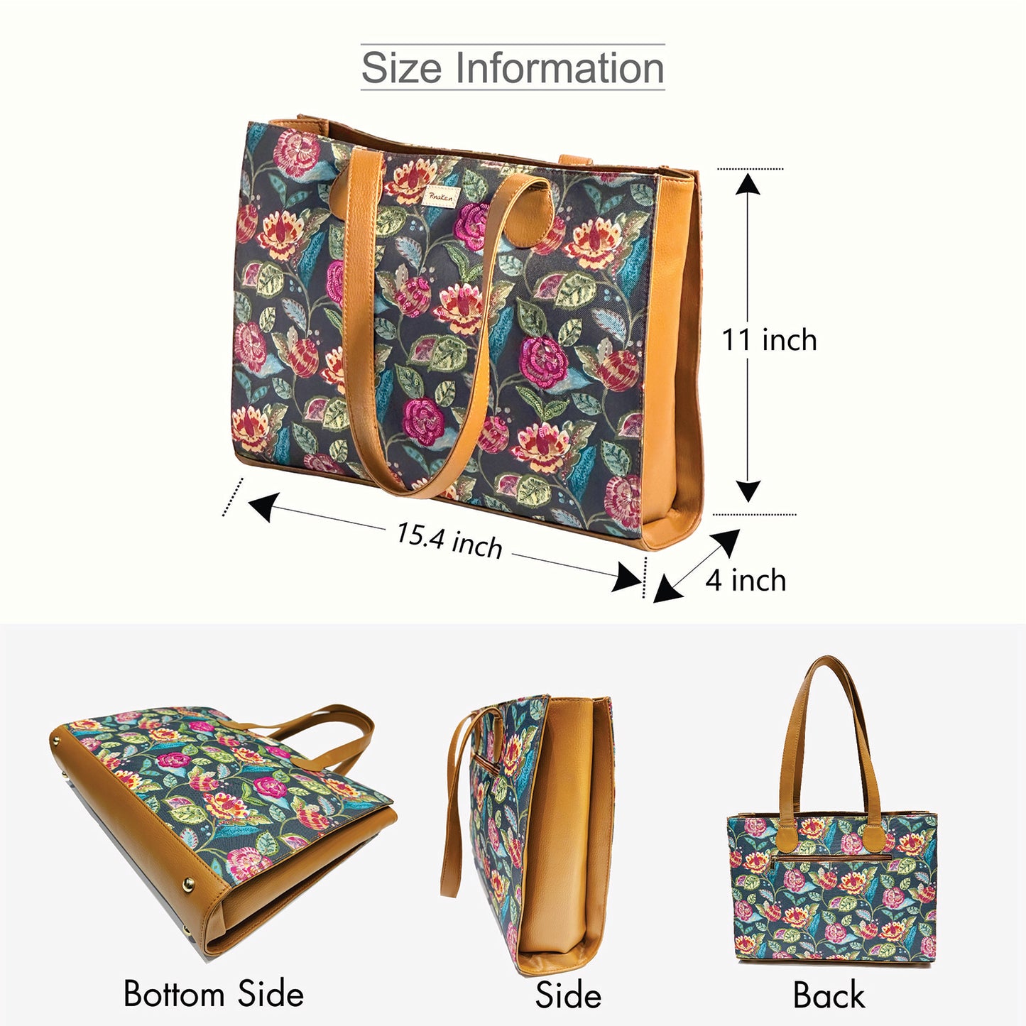 Enchanted Bloom Office Tote With Embroidery